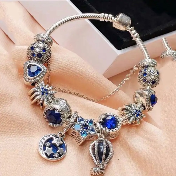 New Fine Crystal Silver Plated Tassel, Charms, Beads Bracelet - Picture 1 of 7